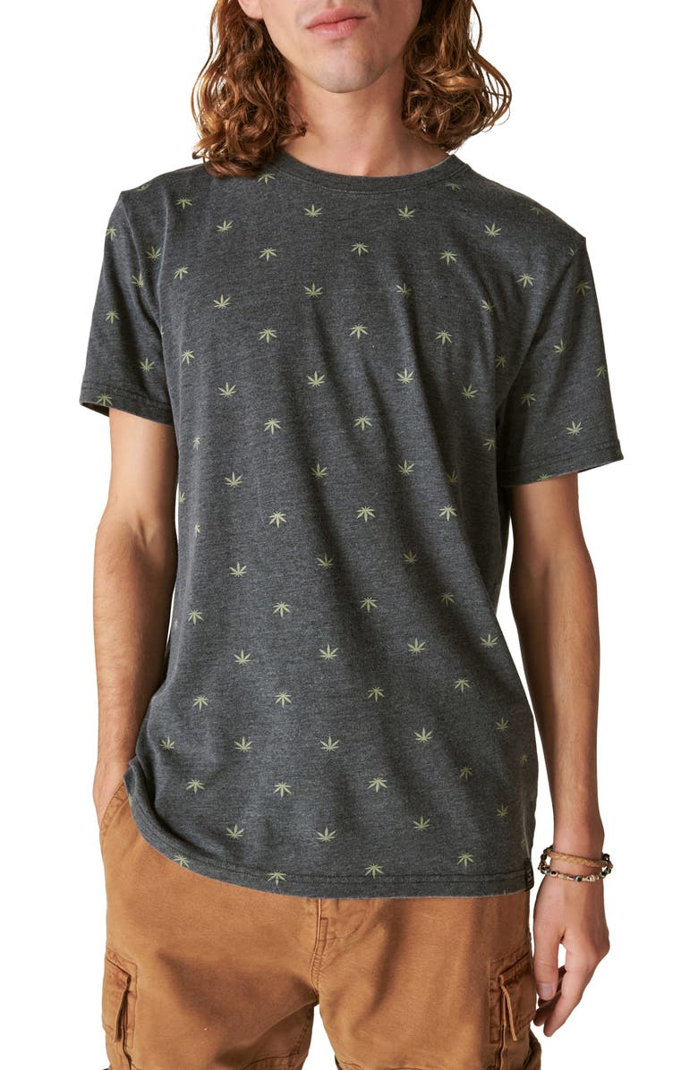 Lucky Brand Venice Leaf Print T-Shirt, Main, color, 