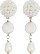 Panacea Cultured Pearl Beaded Linear Earrings