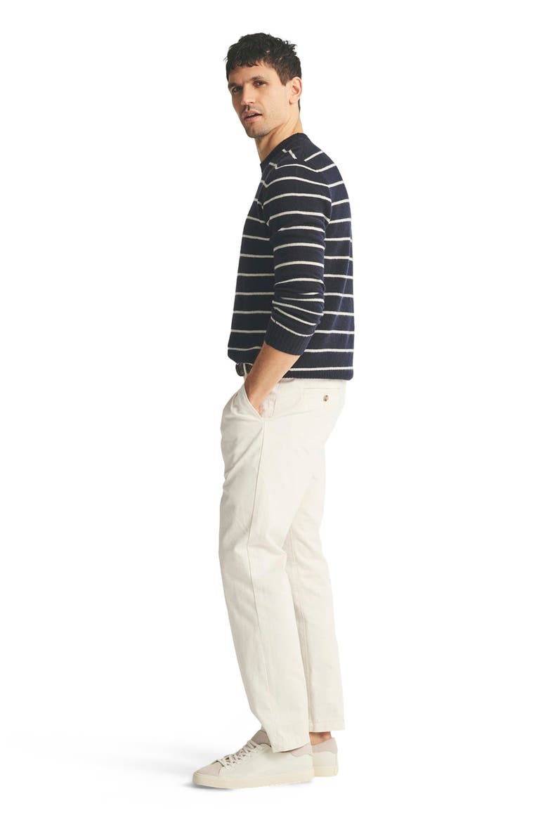 Lightweight Cashmere Striped Crewneck, Alternate, color, Navy Combo