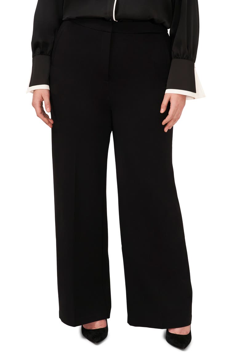 High Waist Straight Leg Pants, Main, color, RICH BLACK