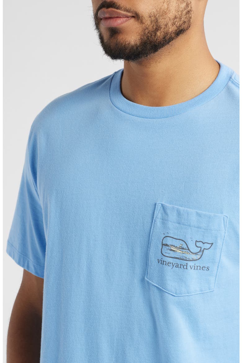 Lighthouse Whale Pocket Graphic T-Shirt, Alternate, color, SERENITY BLUE
