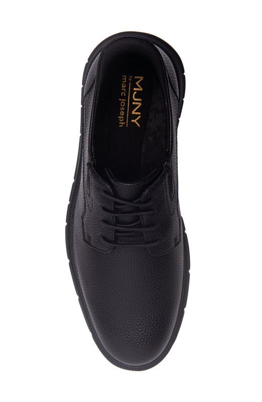 Marc Joseph New York Cloud Street Hands Free Technology Leather Plain Toe Casual Oxford, Alternate, color, Black Grainy Leather/Black