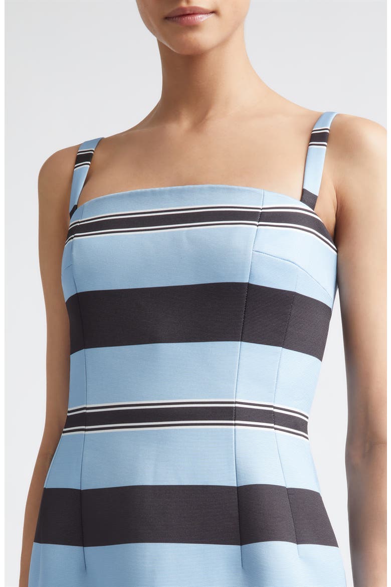 Regina Stripe Taffeta Faille Column Dress, Alternate, color, GRAPHIC STRIPE - BLUE BLACK
