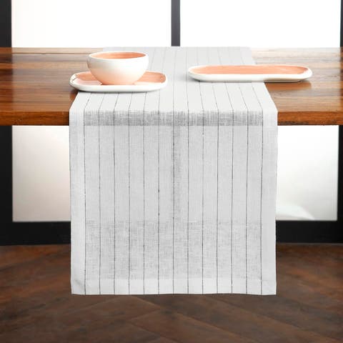 Linen Table Runner - Pinstripe