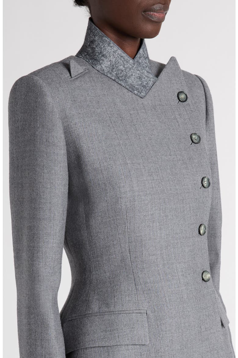 Asymmetric Wool Jacket, Alternate, color, GREY MELANGE