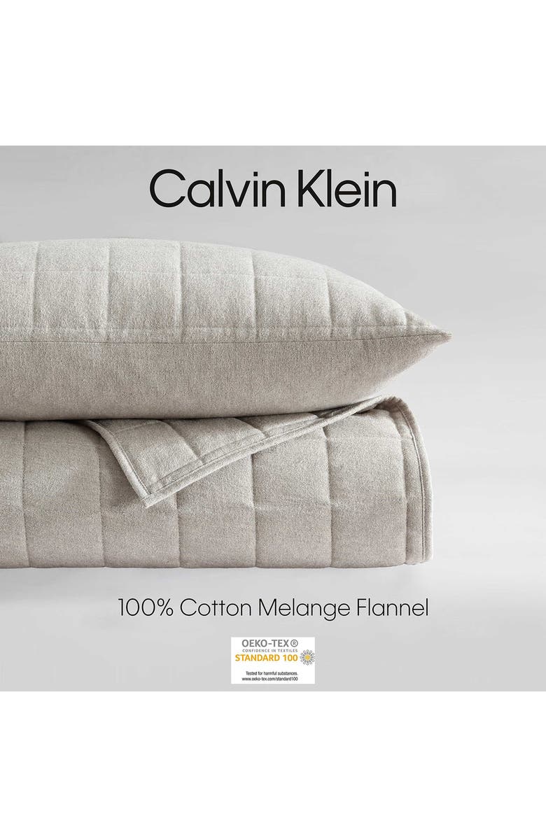 Calvin Klein Mélange Flannel Quilt, Alternate, color, Natural