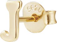 ADORNIA FINE Initial 925 Sterling Silver Stud Earring