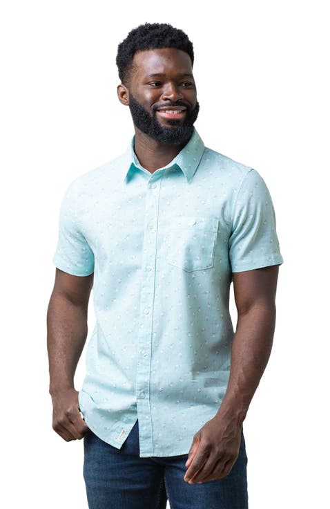 Men's Linen Short Sleeve Button Down Shirt