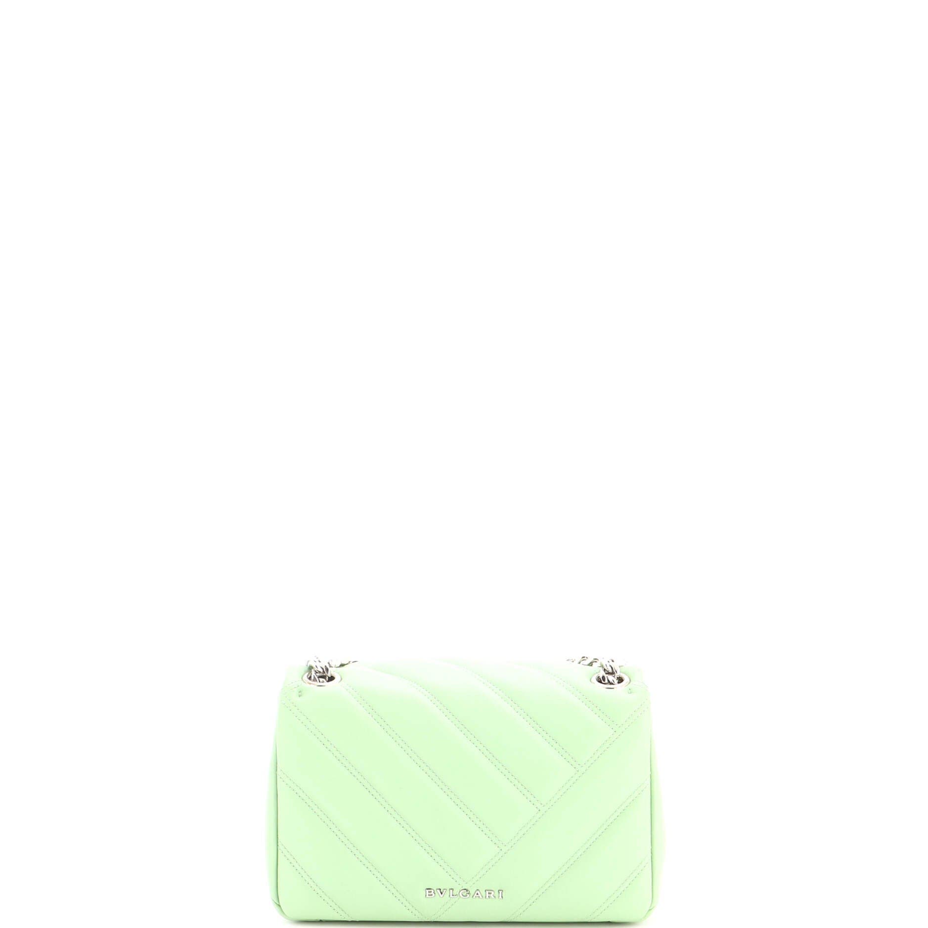 Serpenti Cabochon Shoulder Bag Diagonal Quilted Leather Small, Alternate, color, Green