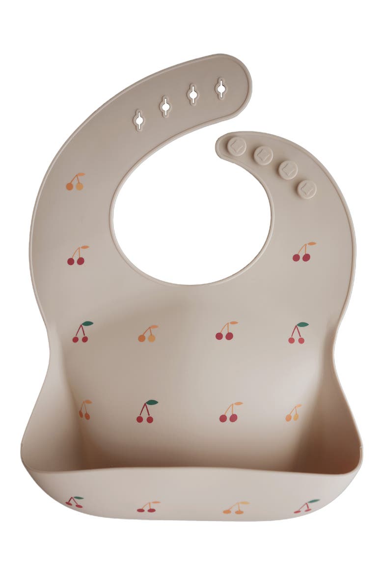 Silicone Bib, Main, color, CHERRIES