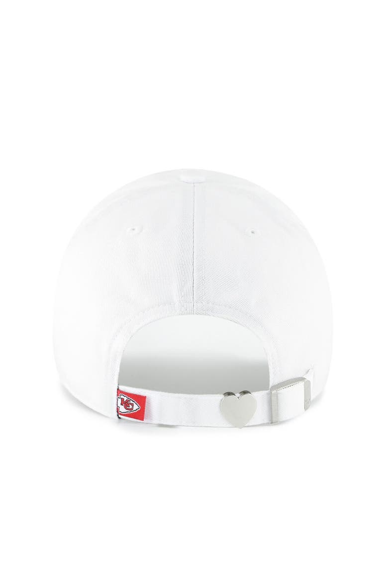 Women's '47  White Kansas City Chiefs Trendy Script Clean Up Adjustable Hat, Alternate, color, White