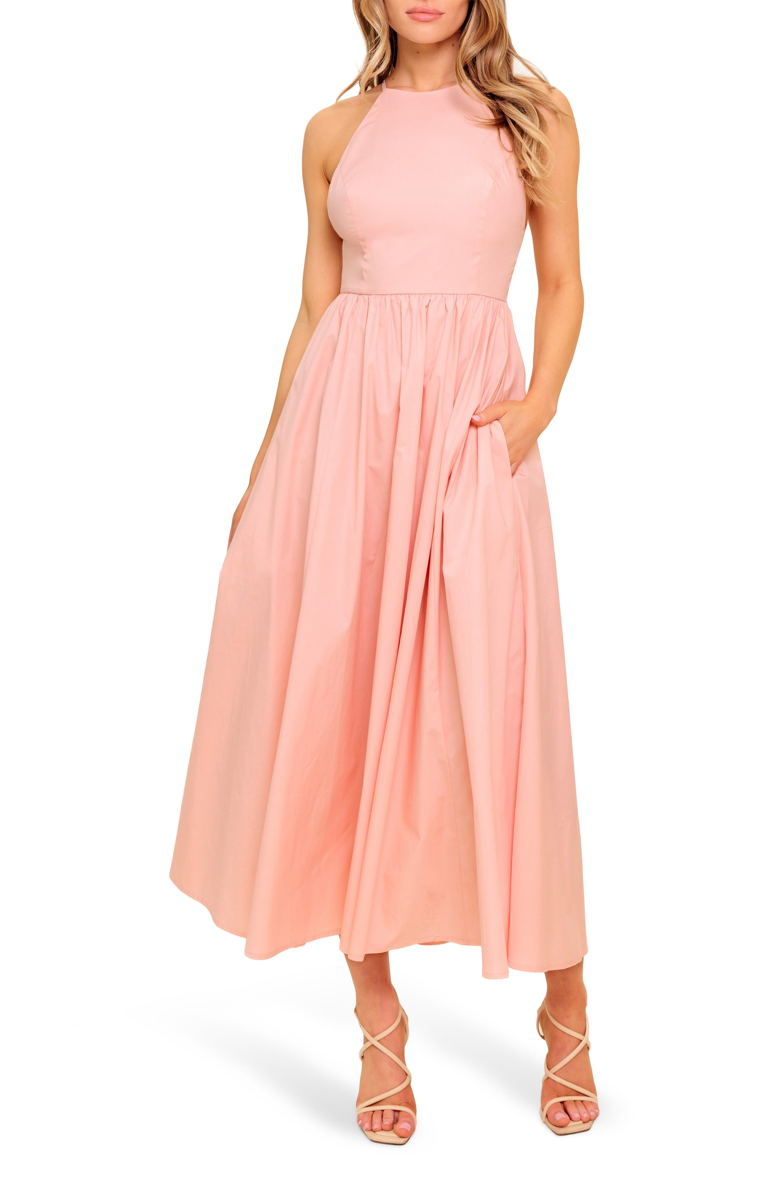 FLYING TOMATO Cross Back Midi Dress