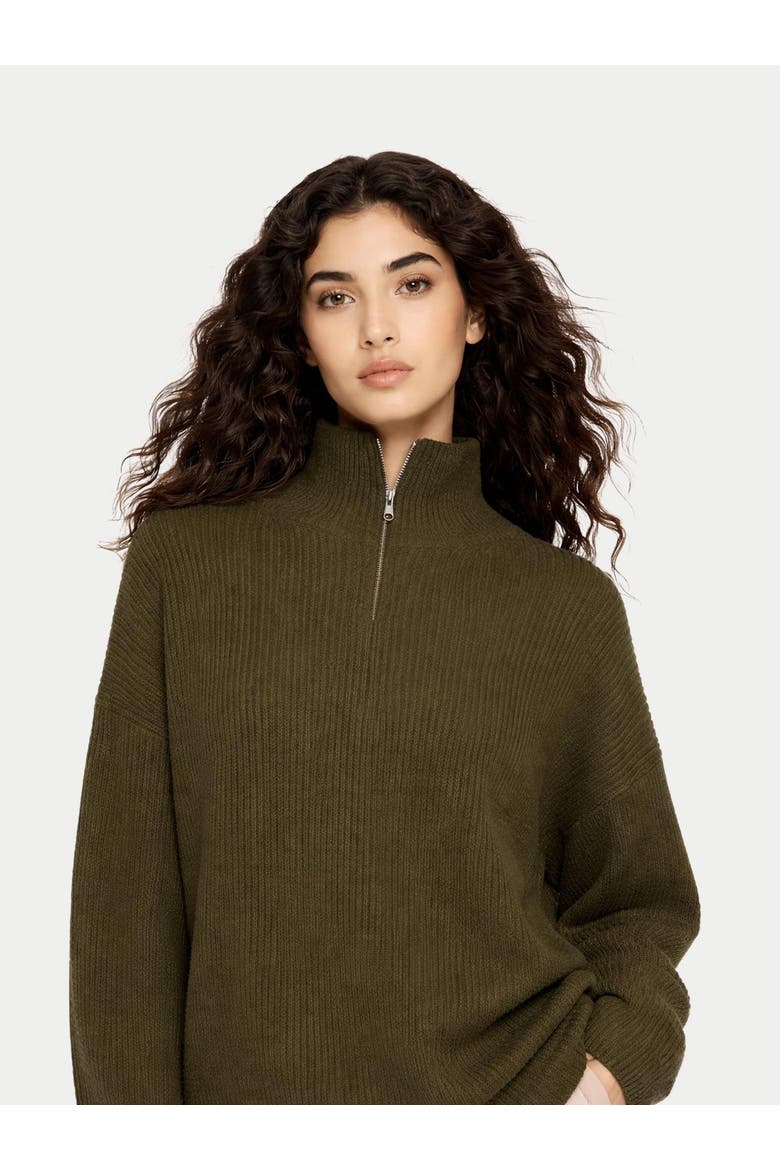 Cashmere Quarter-Zip Sweater, Alternate, color, avocado