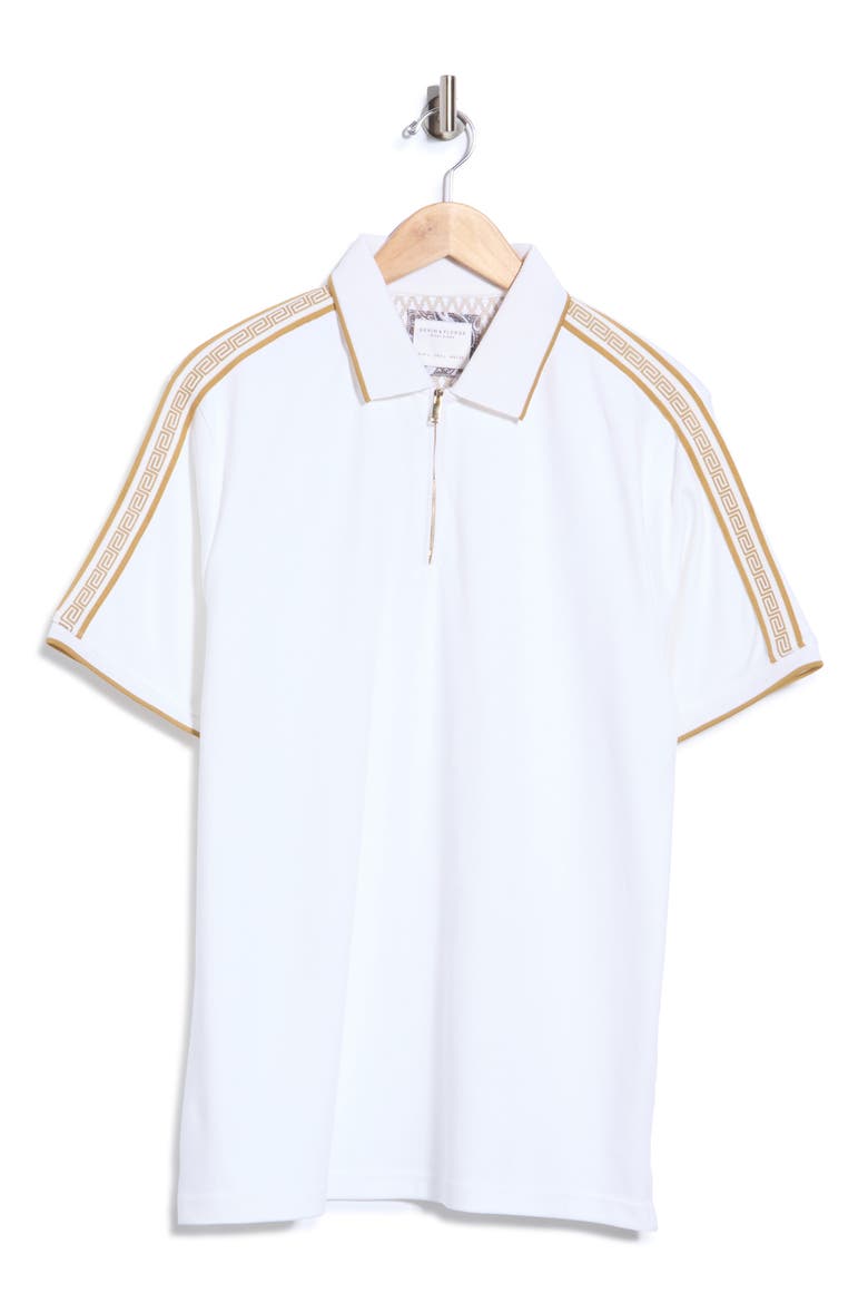 Tipped Zip Polo, Main, color, OFF WHITE