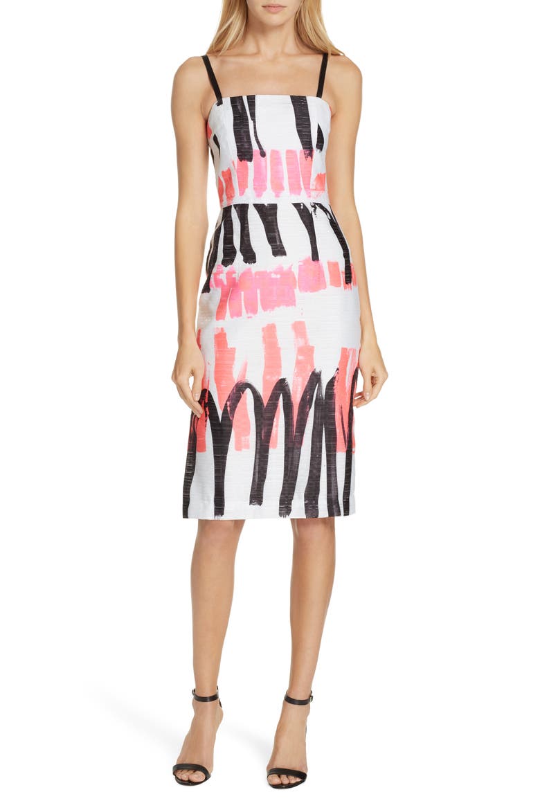 Print Pencil Dress, Main, color, MULTI