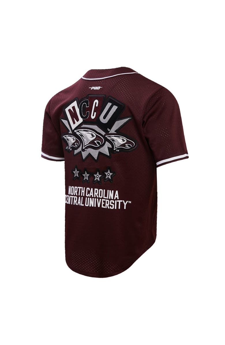 PRO STANDARD Men's Pro Standard Maroon North Carolina Central Eagles Homecoming Mesh Button-Down Shirt, Alternate, color, 