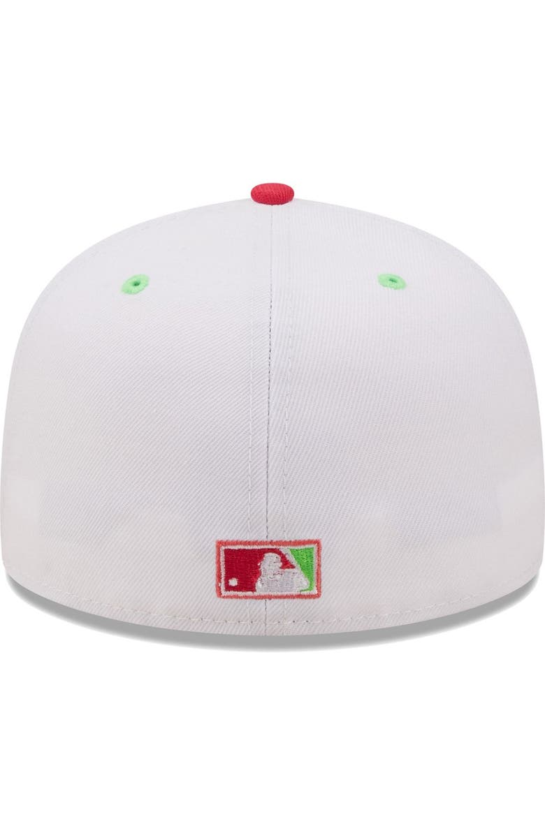 New Era Men's New Era White/Coral Boston Red Sox 2004 World Series Strawberry Lolli 59FIFTY Fitted Hat, Alternate, color, White