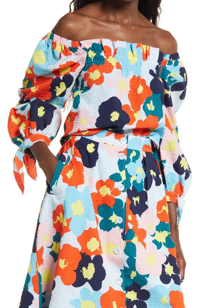 Nordstrom Cristina Martinez Print Poet Blouse, Main, color,