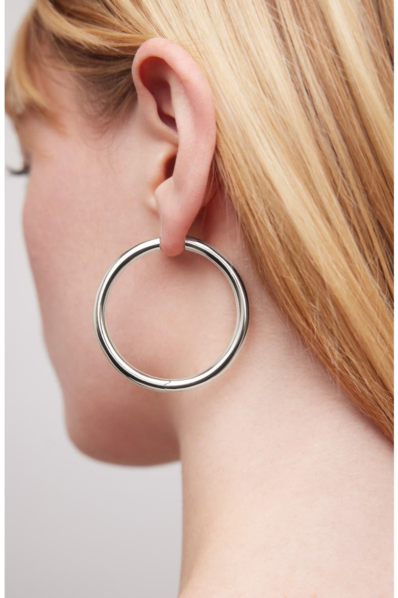 Lilly Hinge Baby Hoop Earrings, Alternate, color, SILVER