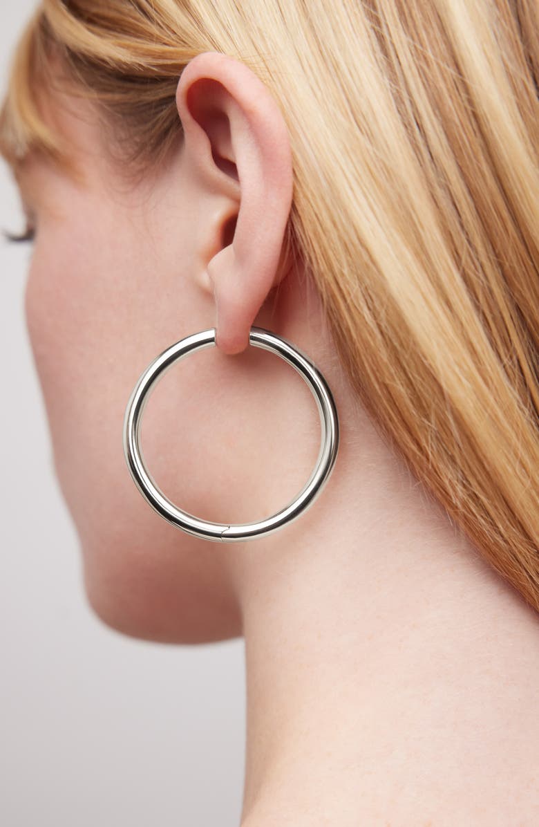 Jennifer Fisher Lilly Hinge Baby Hoop Earrings, Alternate, color, Silver