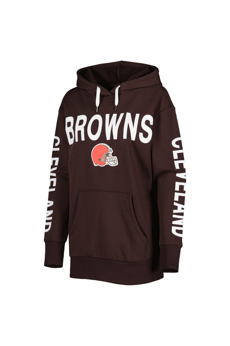 Women's G-III 4Her by Carl Banks Brown Cleveland Browns Extra Point Pullover Hoodie, Alternate, color, Brown