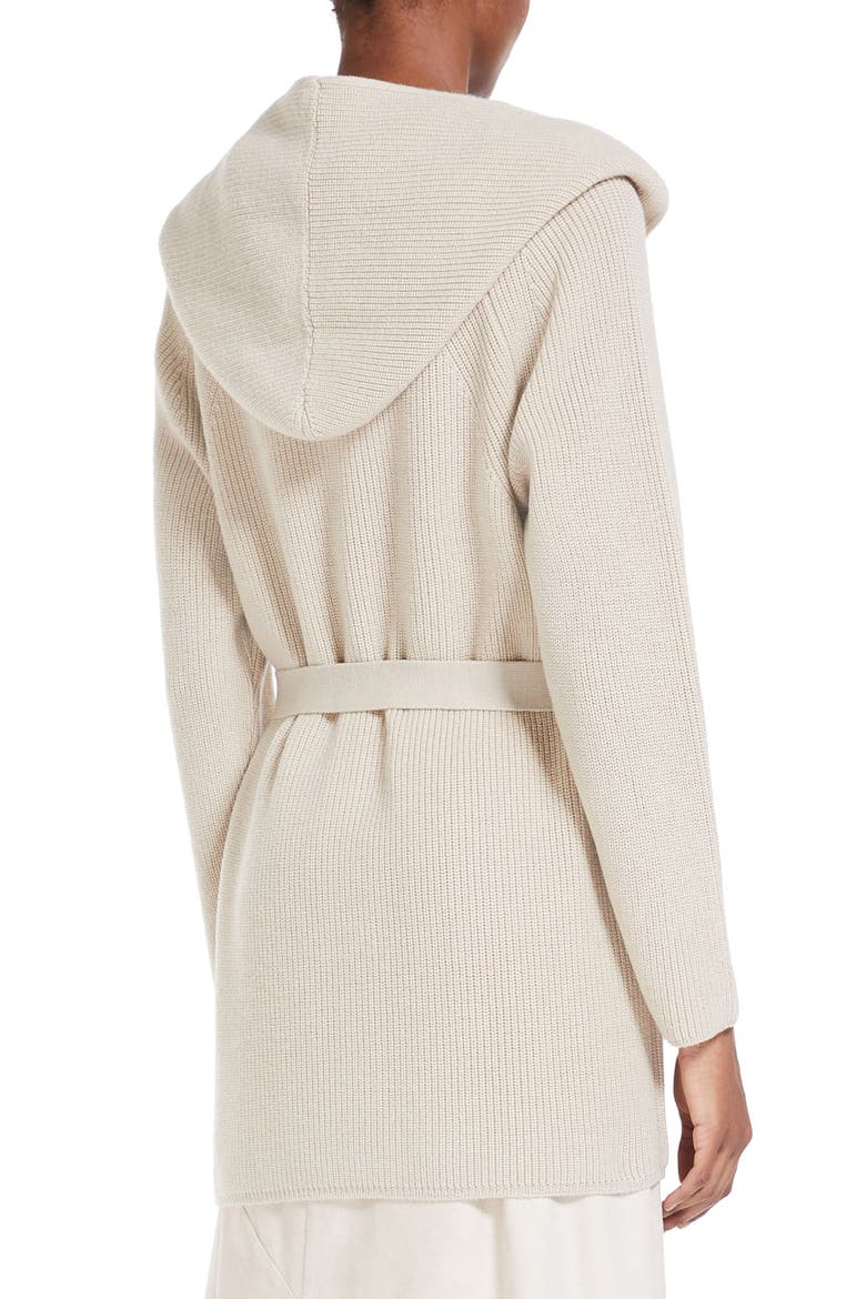 Nava Long Hooded Wool Cardigan, Alternate, color, ALBINO