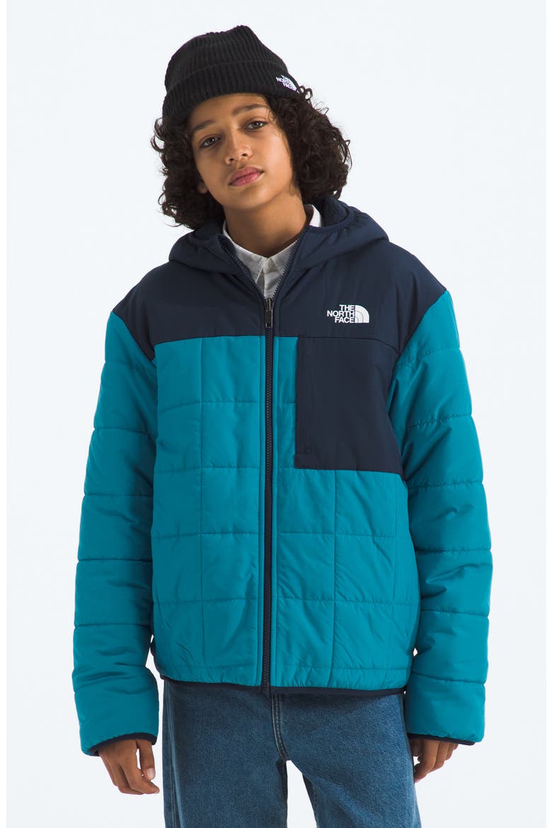 Kids' Shasta Water Repellent Reversible Hooded Jacket, Alternate, color, DUSK BLUE/ SUMMIT NAVY