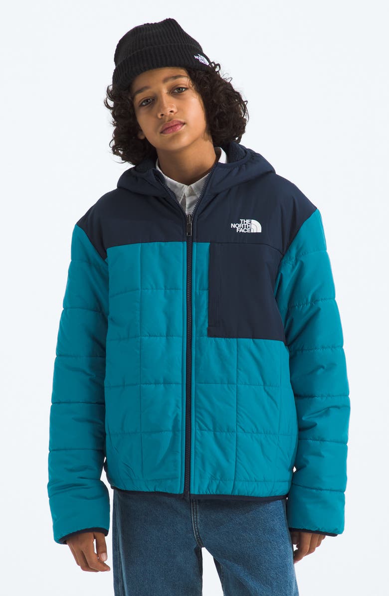 The North Face Kids' Shasta Water Repellent Reversible Hooded Jacket, Alternate, color, Dusk Blue/ Summit Navy