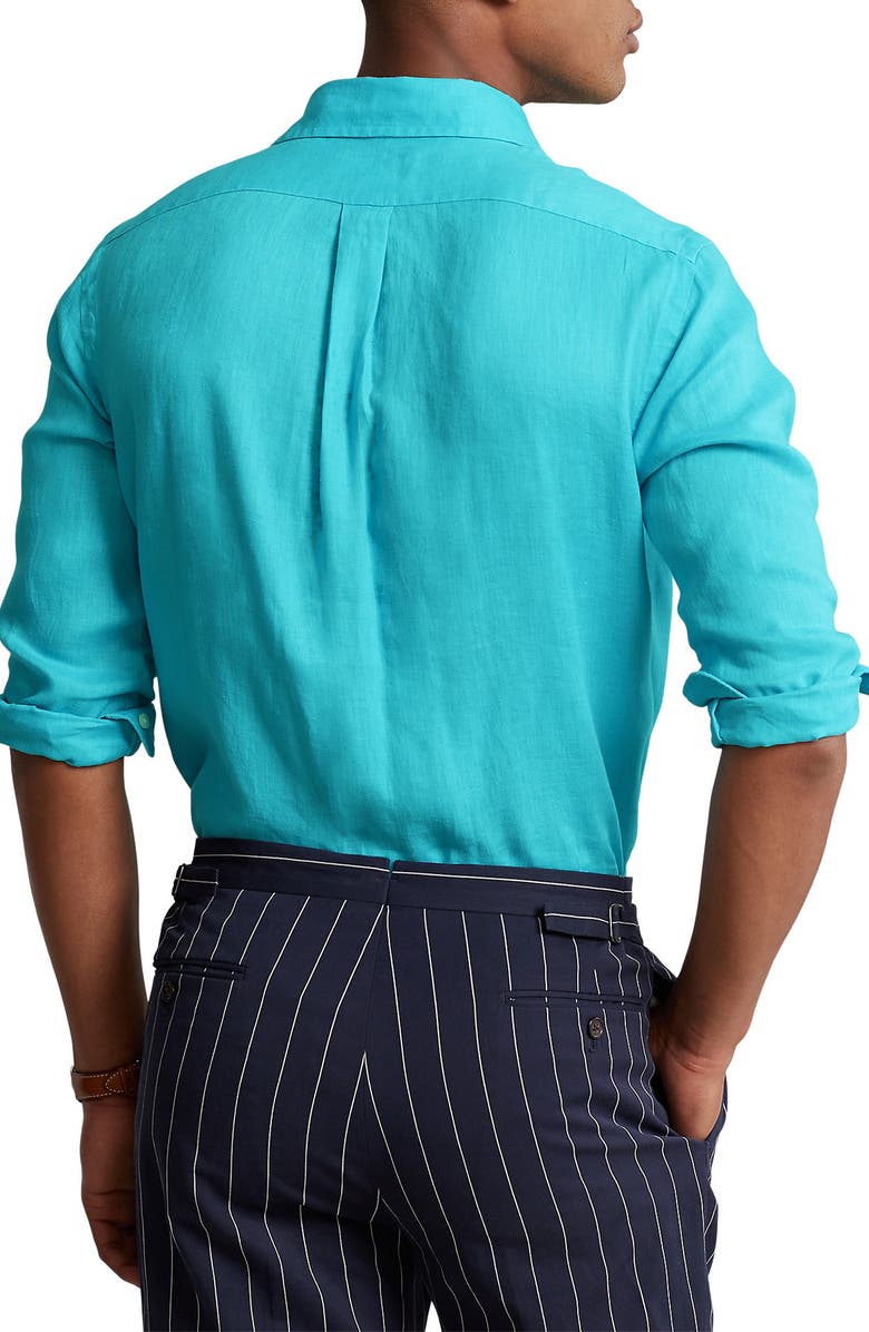 Polo Ralph Lauren Solid Linen Button-Down Shirt, Alternate, color, 