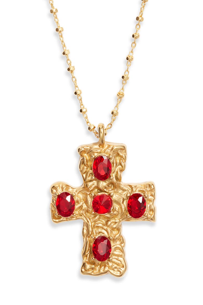 Primary Belvedere Necklace, Main, color, GOLD/ RED