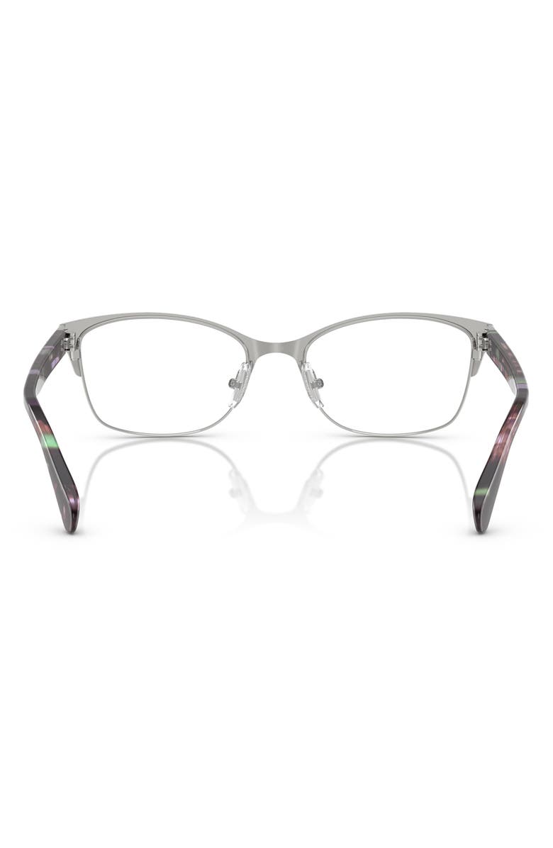 COACH 53mm Rectangular Optical Glasses, Alternate, color, Silver / Amethyst / Demo Lens