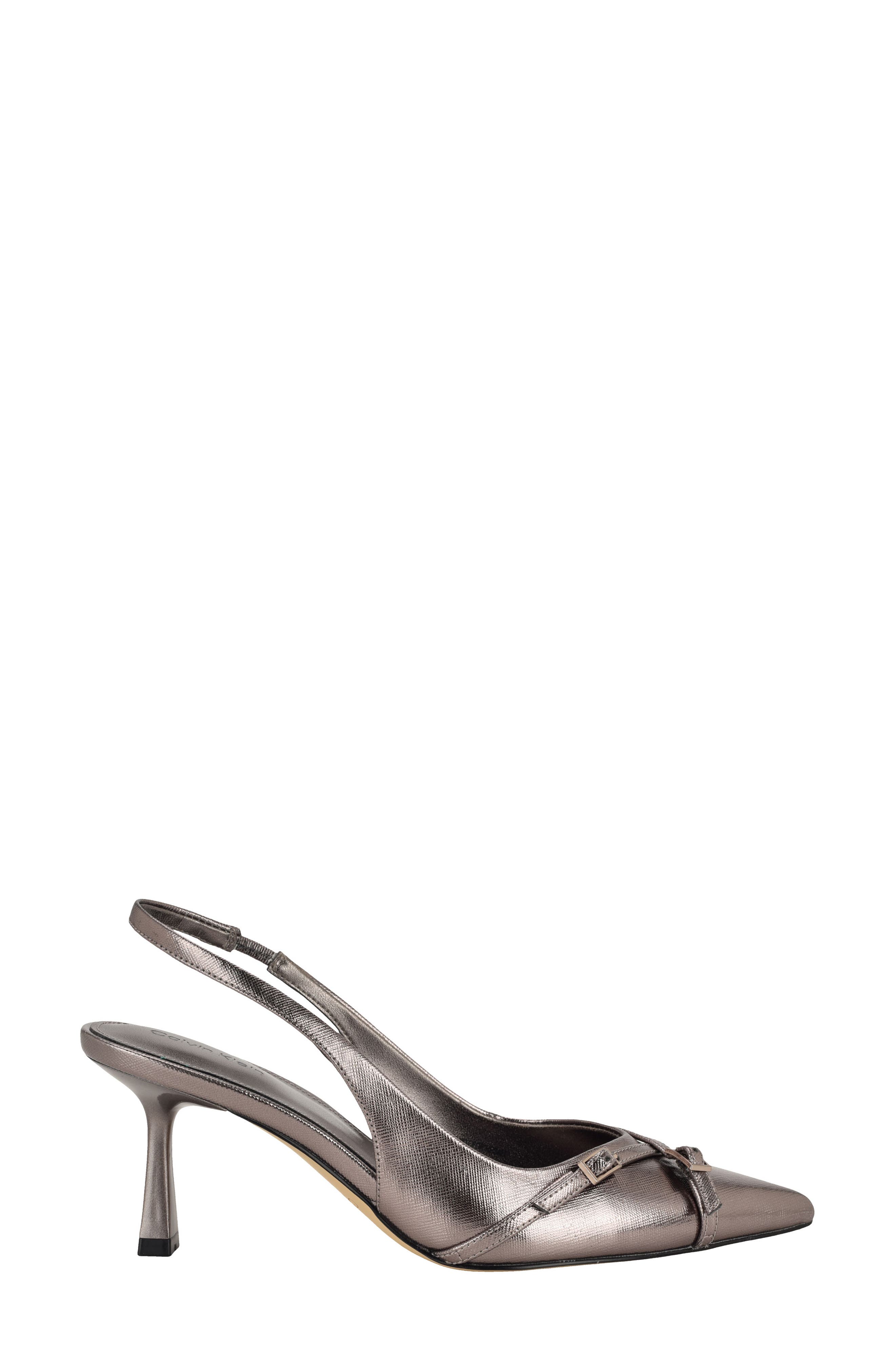 Tulissa 2 Pointed Toe Slingback Pump, Alternate, color, PEWTER