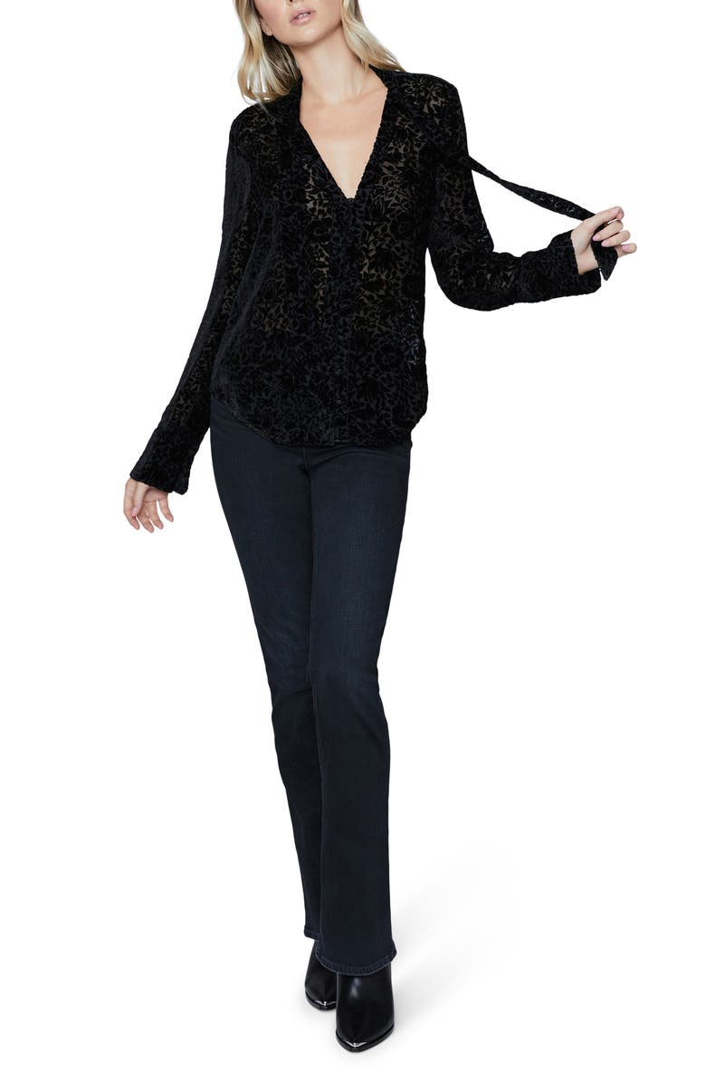 PAIGE Laurel Canyon High Waist Flare Leg Jeans, Alternate, color, Black Willow