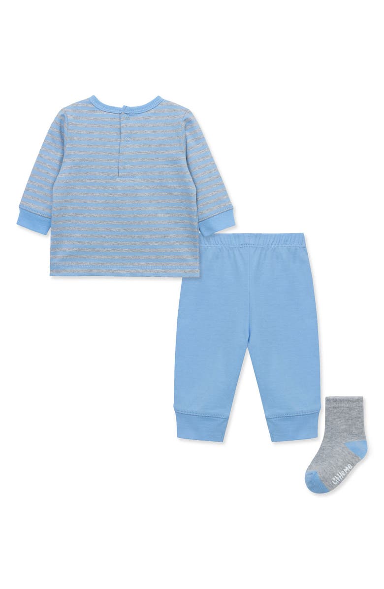 Little Me Puppy Pals Long Sleeve T-Shirt, Joggers & Socks Set, Alternate, color, Blue
