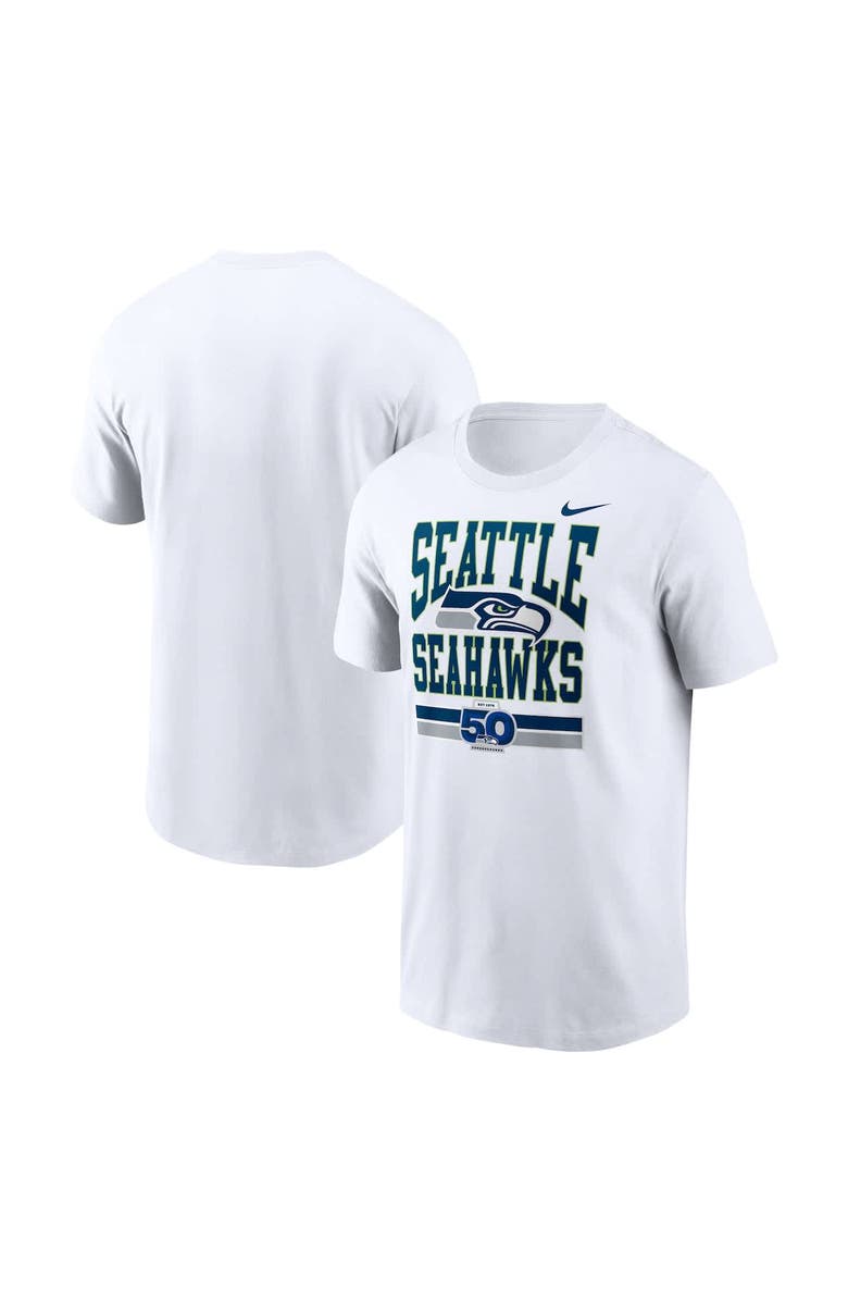 Nike Men's Nike White Seattle Seahawks 50th Season Essential T-Shirt, Alternate, color, White