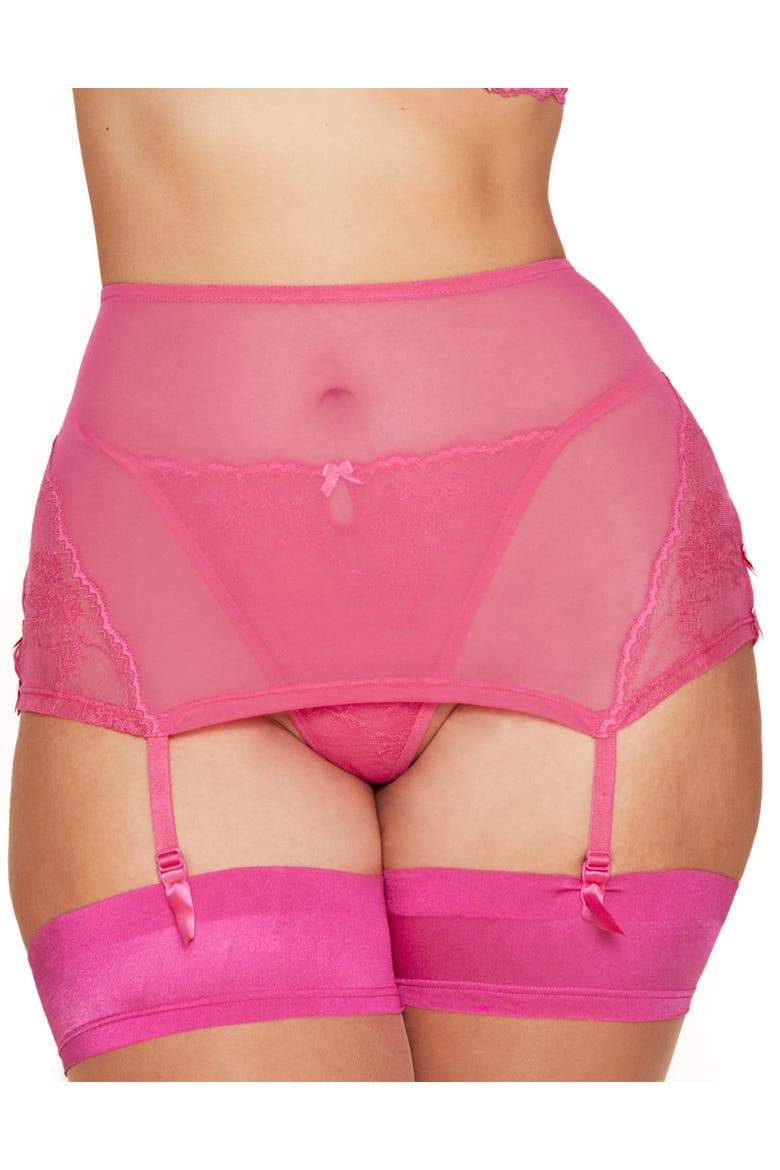 Margeaux Garter Belt Lingerie, Alternate, color, Dark pink