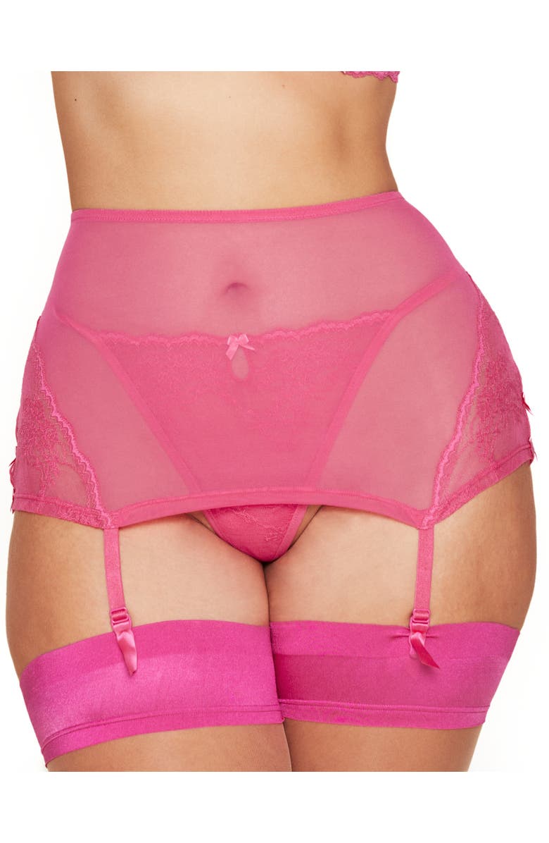 Adore Me Margeaux Garter Belt Lingerie, Alternate, color, Dark Pink