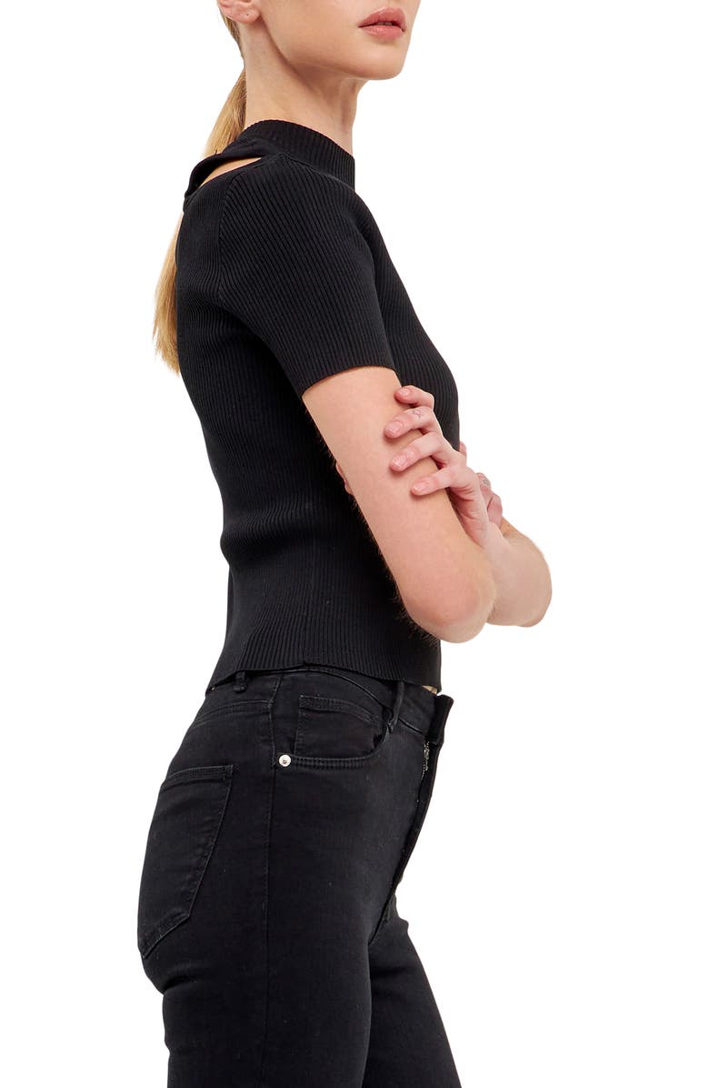 Endless Rose Cutout Mock Neck Top, Alternate, color,