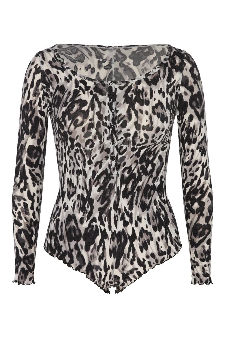 Snug Hug Ruffle Sleep Romper, Alternate, color, SILVER GREY LEOPARD