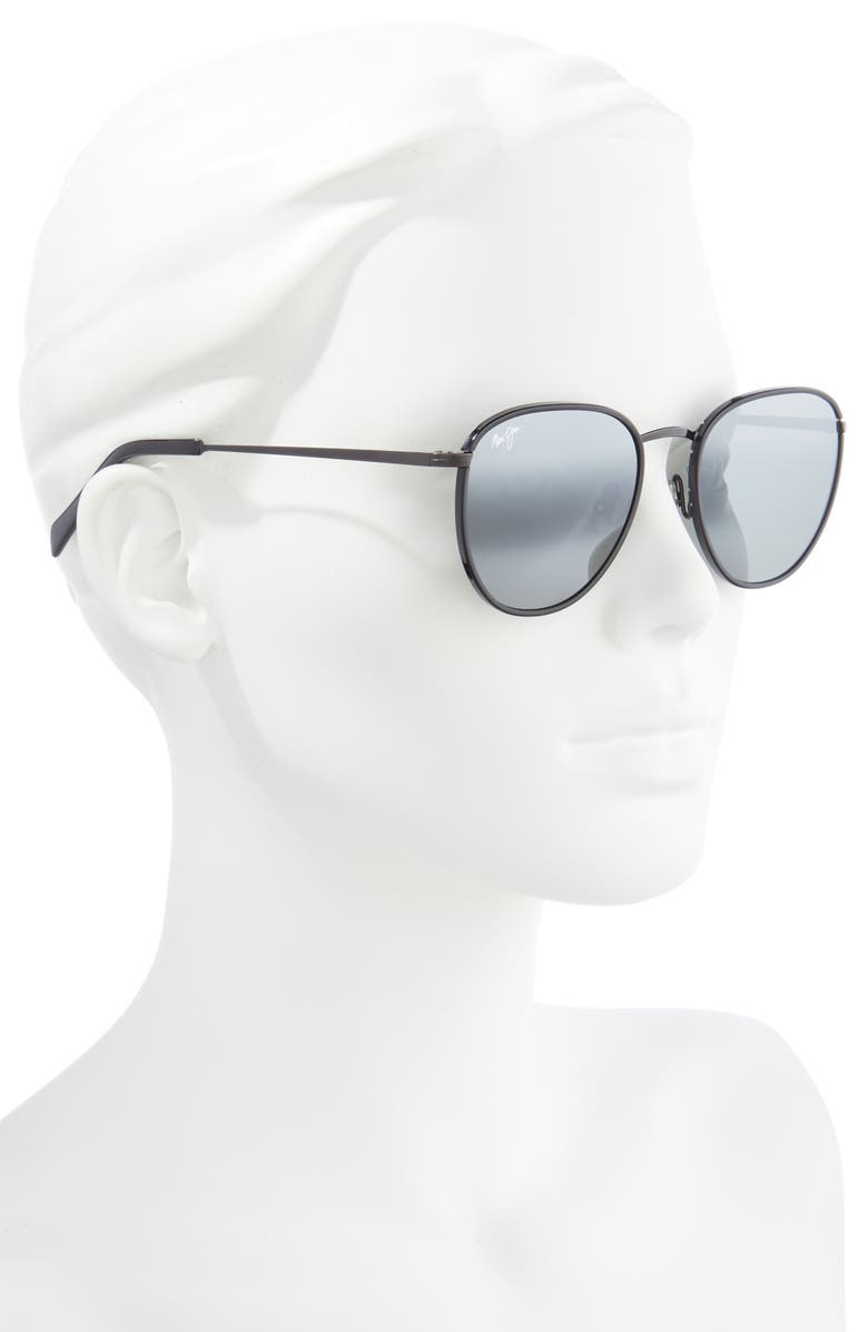 Maui Jim Noni 54mm PolarizedPlus<sup>®</sup> Round Sunglasses, Alternate, color, Black Gunmetal/ Neutral Grey