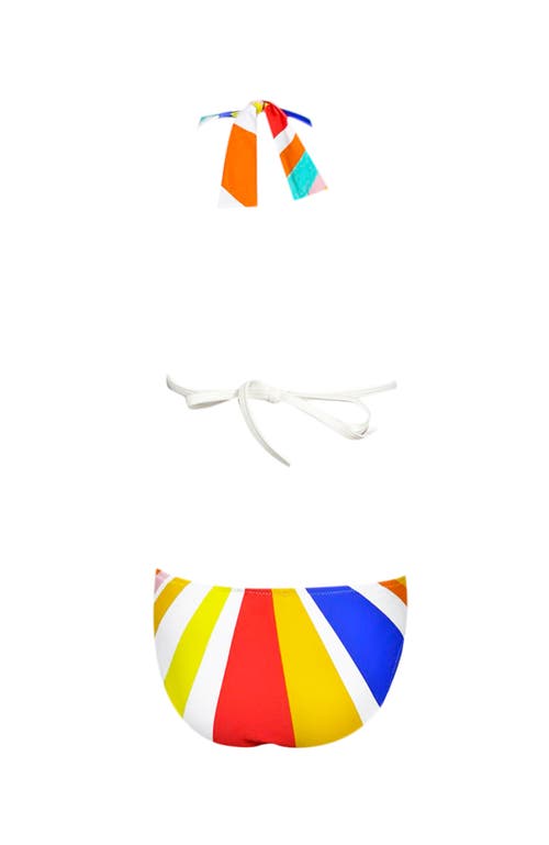 NESSI BYRD NESSI BYRD KIDS' RAINBOW COLOR TRIANGLE TWO-PIECE BIKINI