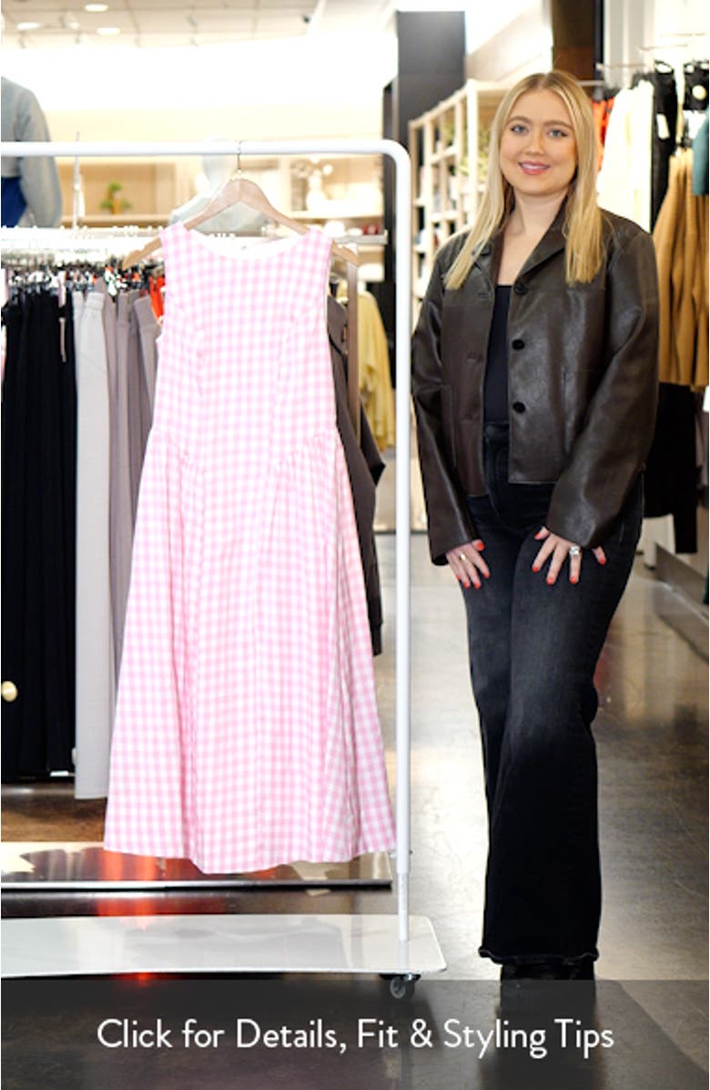 Gingham Fit & Flare Midi Dress, sales video thumbnail