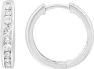 EFFY Sterling Silver Diamond Hoop Earrings