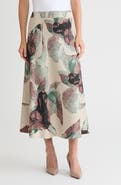 Misook Abstract A-Line Jacquard Soft Knit Maxi Skirt