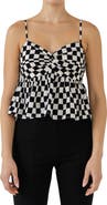 Grey Lab Checker Print Camisole
