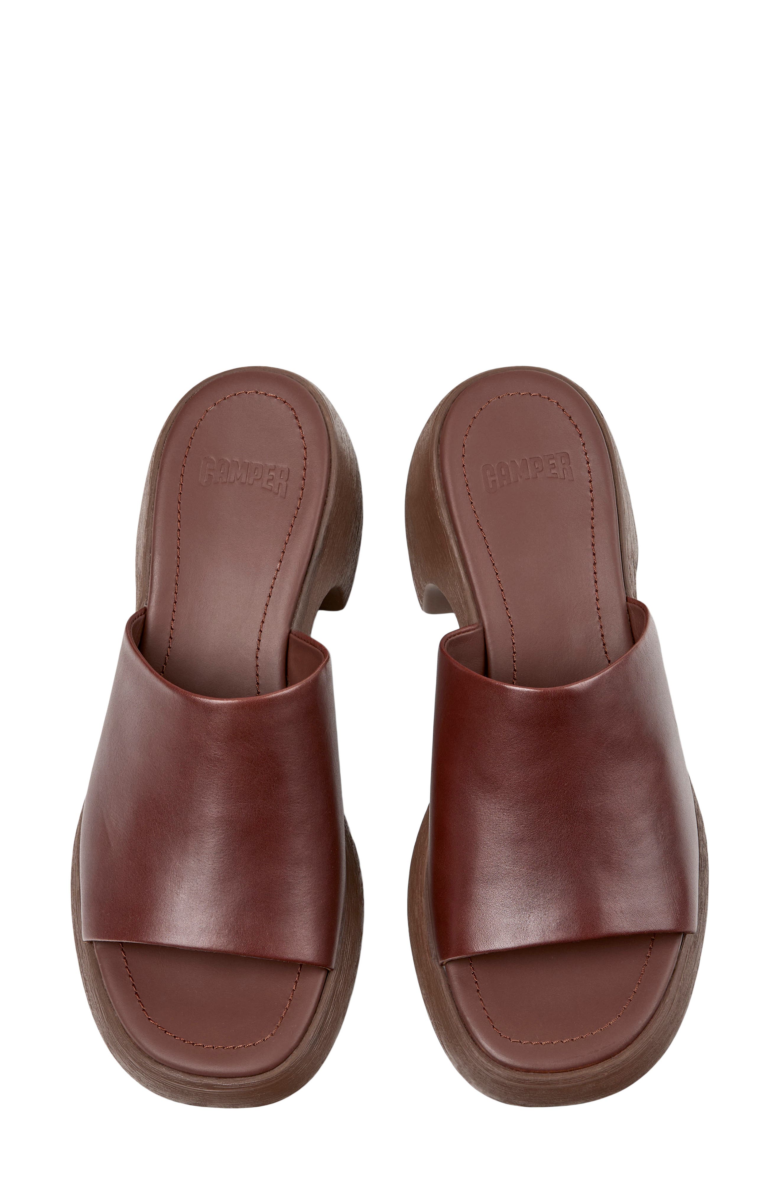 Camper Thelma Platform Slide Sandal, Alternate, color, Medium Brown