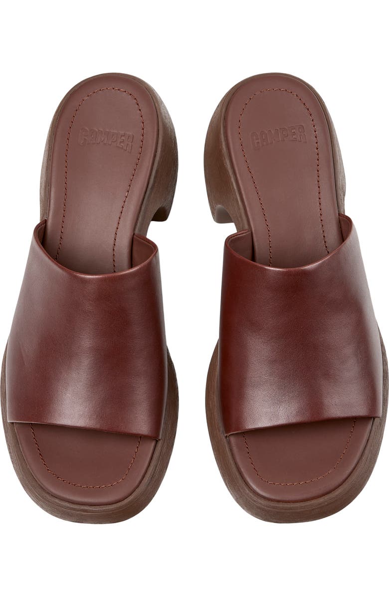 Camper Thelma Platform Slide Sandal, Alternate, color, Medium Brown