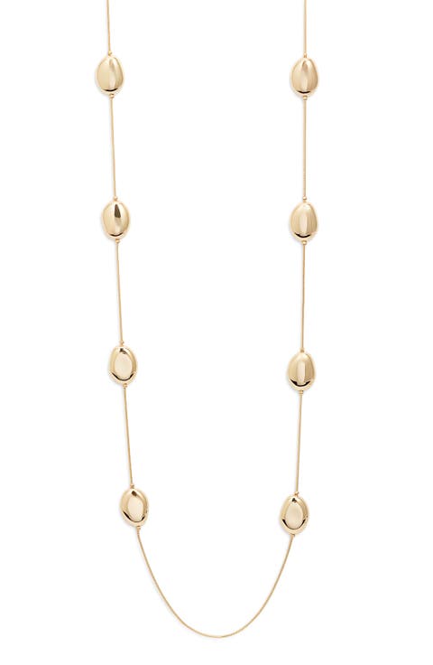 Pebble Station Long Necklace