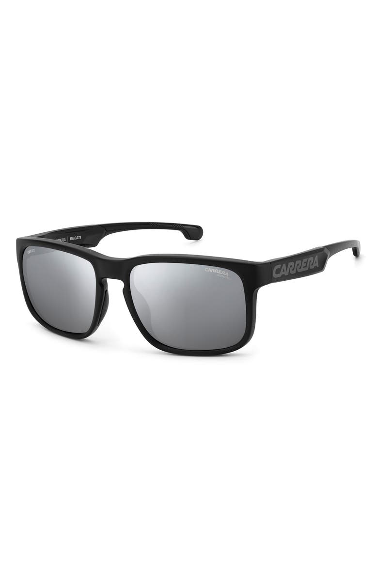 Carrera Eyewear x Ducati 57mm Mirrored Rectangular Sunglasses, Alternate, color, 