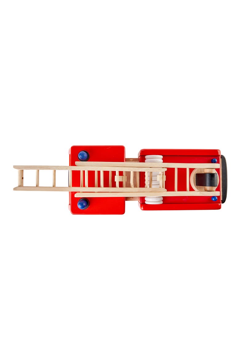 Wood Toy Fire Engine, Alternate, color, RED